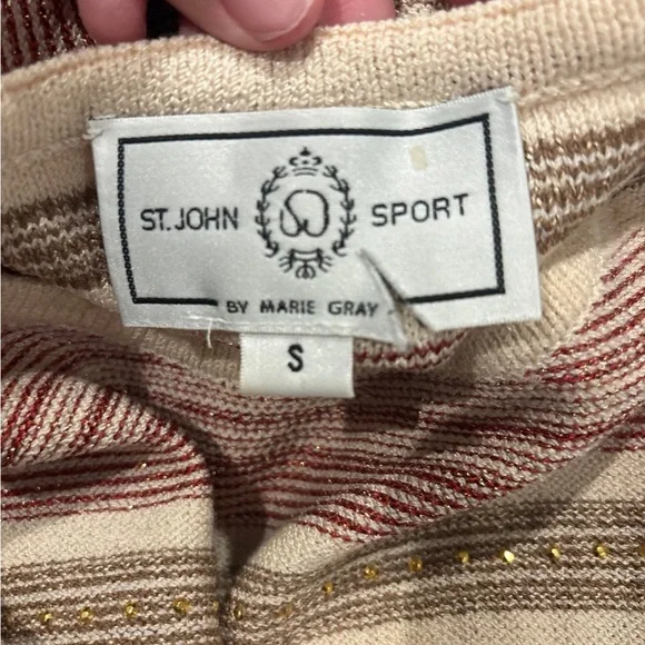 Vintage St. John sport stripped 3 piece skirt outfit skirt size 8 and top size s